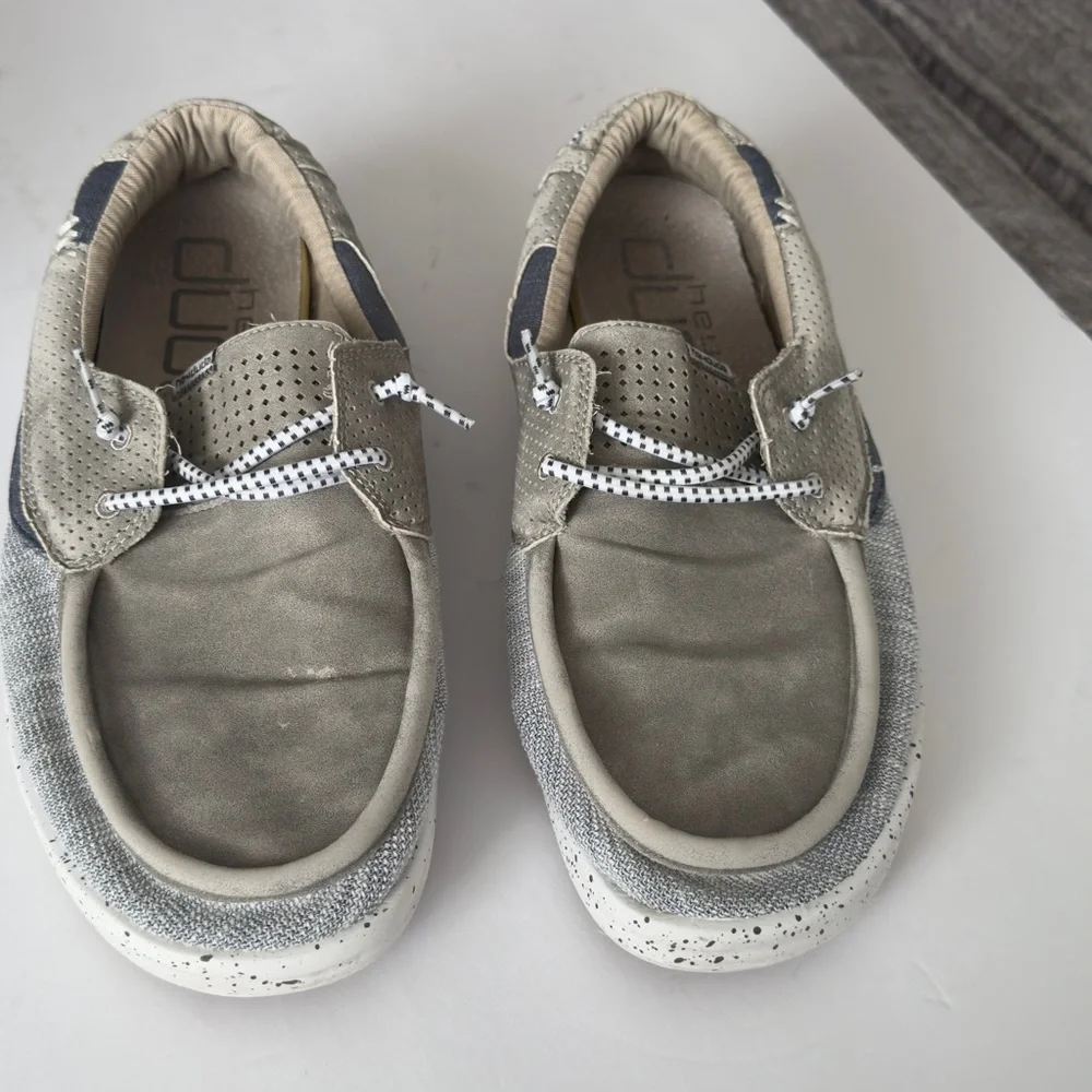 Hey Dude Gray and White Men’s‎ Loafers Sz 11